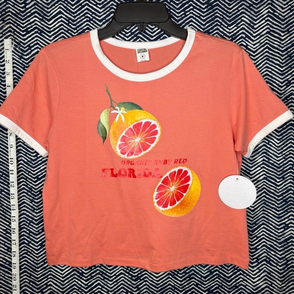 Trendy Florida Crop Top with Citrus Design